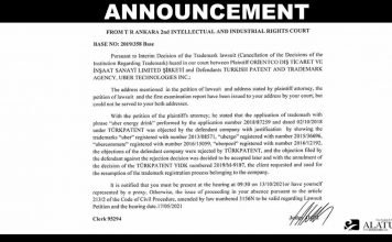 announcement-tebligat-uber-inc