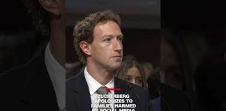 Meta CEO Mark Zuckerberg stands and apologizes to families harmed by social media