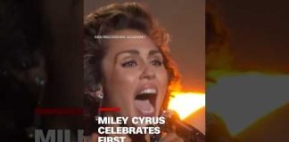 Miley Cyrus celebrates first Grammy win onstage