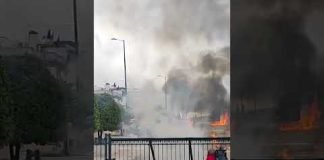 Protests on train crash anniversary turn violent