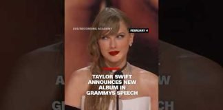 Taylor Swift announces new album in Grammys speech