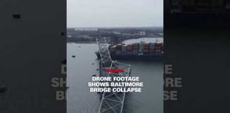 Drone footage shows collapsed Baltimore bridge