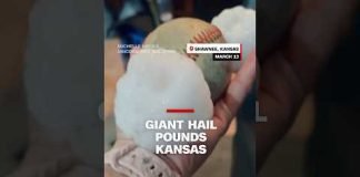 Giant hail pounds Kansas