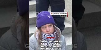 Greta Thunberg gets dragged away by police during climate protest