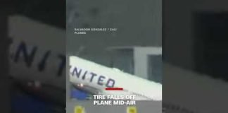 Tire falls off plane mid-air