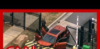 Aerial video shows scene after SUV rams gate at FBI’s Atlanta office