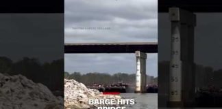 Barge hits bridge support in Oklahoma