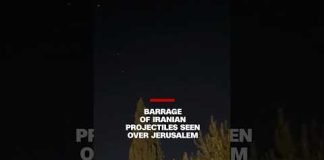 Barrage of Iranian projectiles seen over Jerusalem #cnn #news