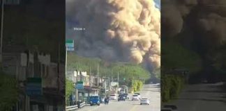 Landslide hits road after Taiwan earthquake