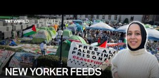 New Yorker feeds Columbia students supporting Gaza