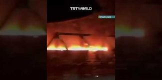 Train on fire barrels through Canadian city