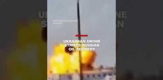 Ukrainian drone strikes Russian oil refinery