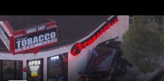 Car veers into building in Valley Glen after crash