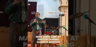 Man aims gun at pastor during church service