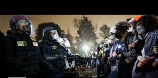 Massive police presence at UCLA remains after protesters arrested, encampment cleared