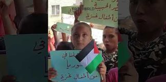 Palestinian children demand a ceasefire and a return to education in Gaza