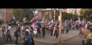 Pro-Israeli protesters demonstrate outside USC campus