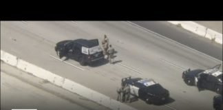 Pursuit suspect arrested in the middle of I-5 Freeway in Santa Clarita