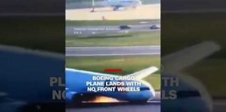 See how cargo plane landed after landing gear failed to deploy