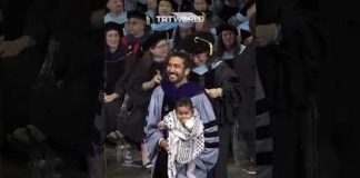 Teachers College graduate brings keffiyeh wrapped baby to graduation