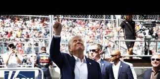 Trump salutes during national anthem at F1 Miami Grand Prix