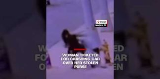 Woman ticketed for crashing car over her stolen purse