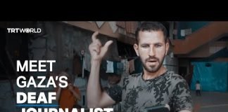 Deaf Palestinian journalist reports from Gaza in sign language