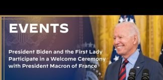 President Biden and the First Lady Participate in a Welcome Ceremony with President Macron of France