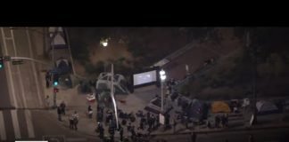 Pro-Palestinian encampment grows outside of LA City Hall