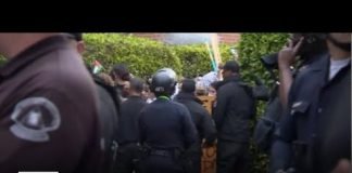 Protesters clash with police on UCLA campus