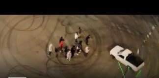 Wild video shows street takeover on the streets of Downtown LA