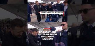 Zelensky shares emotional embrace with World War II veteran