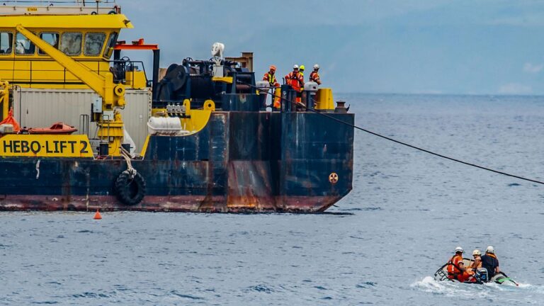 Recovery operation underway in Sicily for UK-flagged superyacht which sank last year